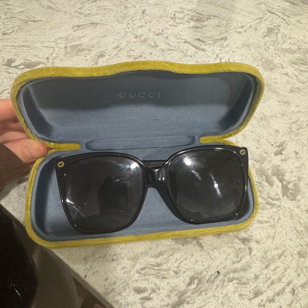 Gucci Black Sunglasses with Yellow Case